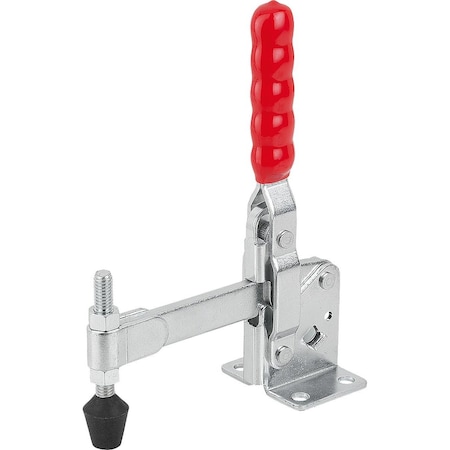 Kipp Toggle Clamp Vertical Std, Horizontal Foot F2=4000, Full Holding Arm M10X85, Steel Zinc Plated, K1258.04000
